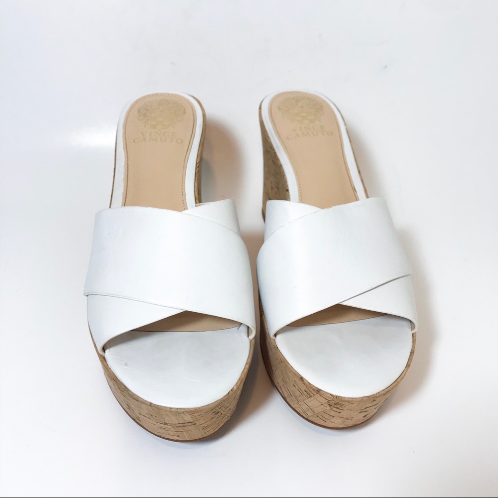 Vince Camuto White Platform Sandals